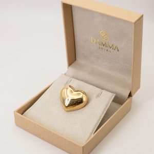 Pingente Coração Abaulado Galeria Ouro 18k