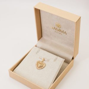 Pingente Coração Bordas Cravejadas Ouro 18k