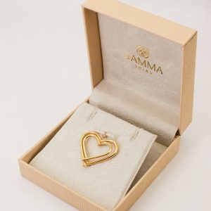 Pingente Coração Fio Duplo Liso Ouro 18k