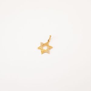 Pingente Estrela De Davi Com Zircônia Ouro 18k