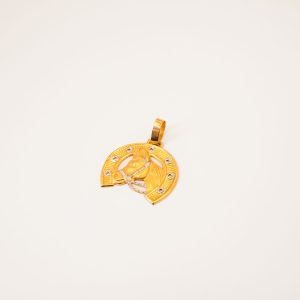 Pingente Ferradura E Cavalo Ouro 18k