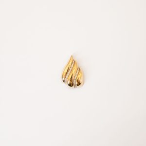 Pingente Galeria Gota Com Fio Liso E Zircônia Ouro 18k
