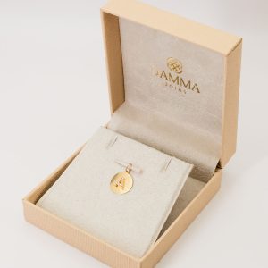 Pingente Medalha Letra A Cravejada Ouro 18k