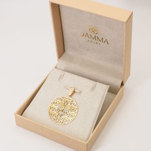 Pingente Medalha Sete Dons Do Divino Espírito Santo Cravejada Ouro 18k
