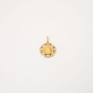 Pingente Nossa Senhora Aparecida Com Topázio Ouro 18k