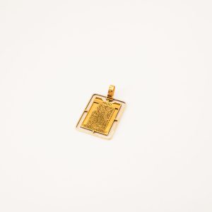 Pingente Retangular Anjo Da Guarda Ouro 18k