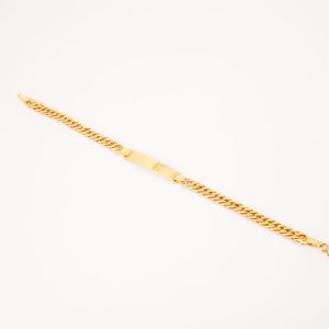 Pulseira Nil Placa Infantil Ouro 18k