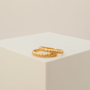Anel Aparador Com Pedras Ouro 18k