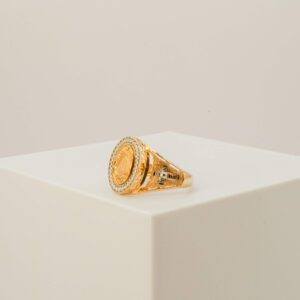 Anel Nossa Senhora Aparecida Oval Com Ródio Ouro 18k