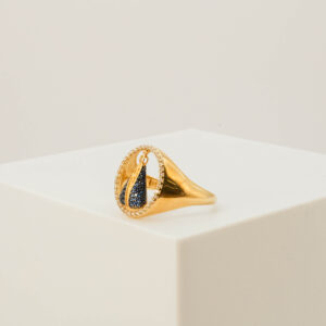 Anel Redondo Nossa Senhora Aparecida Zircônia Ouro 18k