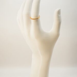 Anel Meia Aliança Zircônia Ouro 18k