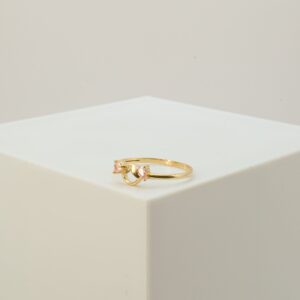 Anel Laço Menina Com Zircônia Ouro 18k