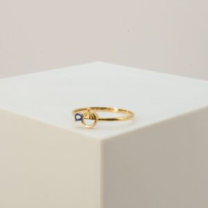 Anel Menino Boné Com Zircônia Ouro 18k