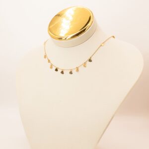 Chocker Corações Chapinha Em Ouro 18k