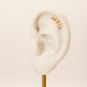 Piercing Earcuff Zircônia Ouro 18k