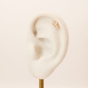 Piercing Earcuff Zircônia Navete Ouro 18k