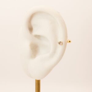 Piercing Ferradura Com Zircônia Ouro 18k