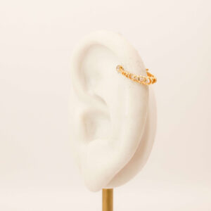 Piercing Meia Argola Coração Vazado Ouro 18k