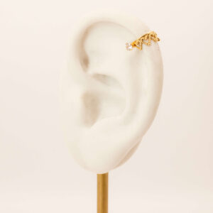 Piercing Meia Argola Corações Vazados Ouro 18k